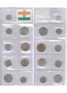 INDIA serie di 9 monete anni misti in buona conservazione